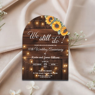 We Still Do 10th Wedding Anniversary String Lights Acrylic Invitations