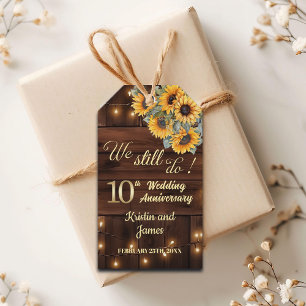 We Still Do 10th Wedding Anniversary String Lights Gift Tags