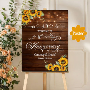 We Still Do 10th Wedding Anniversary String Lights Poster