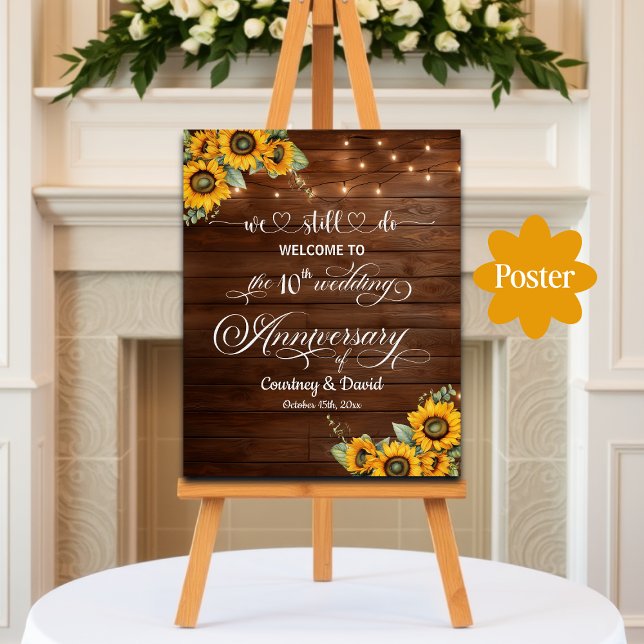 We Still Do 10th Wedding Anniversary String Lights Poster (Creator Uploaded)