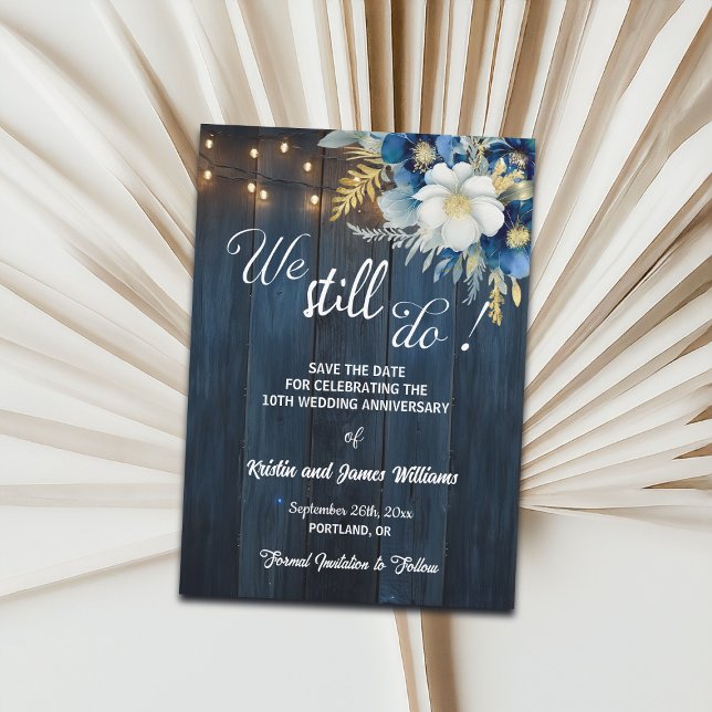 We Still Do 10th Wedding Anniversary String Lights Save The Date (Creator Uploaded)