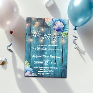 We Still Do 15th Wedding Anniversary String Lights Invitation