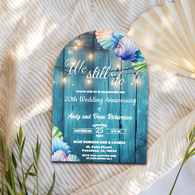 We Still Do 20th Wedding Anniversary String Lights Acrylic Invitations (Creator Uploaded)