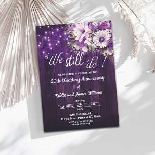 We Still Do 20th Wedding Anniversary String Lights Invitation