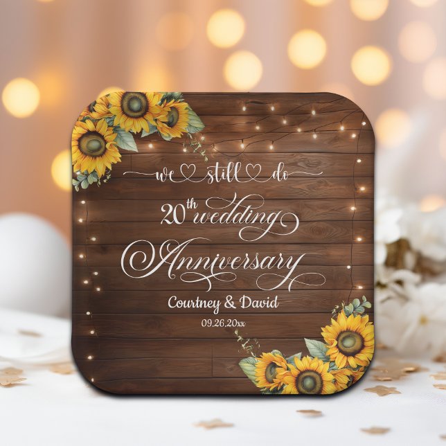 We Still Do 20th Wedding Anniversary String Lights Paper Plate (Creator Uploaded)