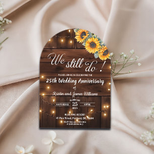 We Still Do 25th Wedding Anniversary String Lights Acrylic Invitations