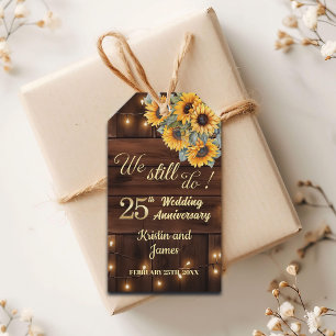 We Still Do 25th Wedding Anniversary String Lights Gift Tags
