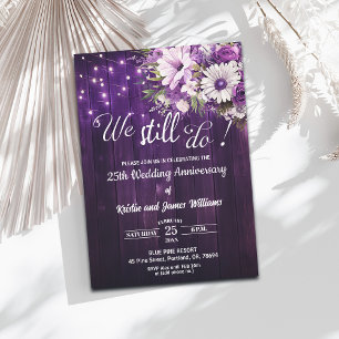 We Still Do 25th Wedding Anniversary String Lights Invitation