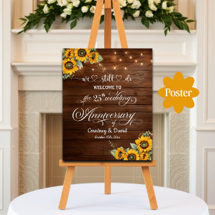 We Still Do 25th Wedding Anniversary String Lights Poster