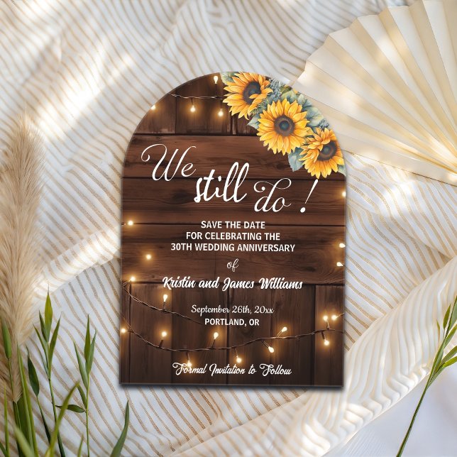 We Still Do 30th Wedding Anniversary String Lights Acrylic Invitations (Creator Uploaded)