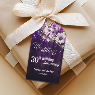 We Still Do 30th Wedding Anniversary String Lights Gift Tags