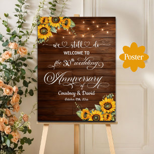 We Still Do 30th Wedding Anniversary String Lights Poster