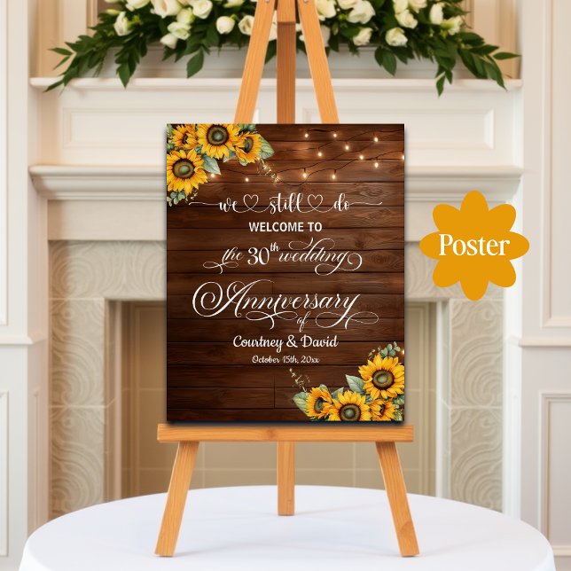 We Still Do 30th Wedding Anniversary String Lights Poster (Creator Uploaded)