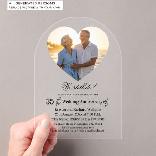 We Still Do 35th Wedding Anniversary Photo Acrylic Invitations