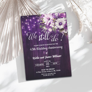 We Still Do 45th Wedding Anniversary String Lights Invitation