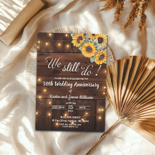 We Still Do 50th Wedding Anniversary String Lights Invitation
