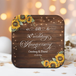 We Still Do 50th Wedding Anniversary String Lights Paper Plate