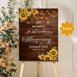 We Still Do 50th Wedding Anniversary String Lights Poster