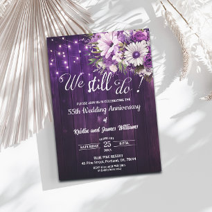 We Still Do 55th Wedding Anniversary String Lights Invitation