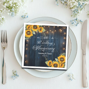 We Still Do 55th Wedding Anniversary String Lights Napkin