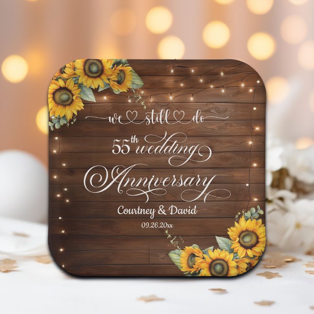 We Still Do 55th Wedding Anniversary String Lights Paper Plate (Creator Uploaded)