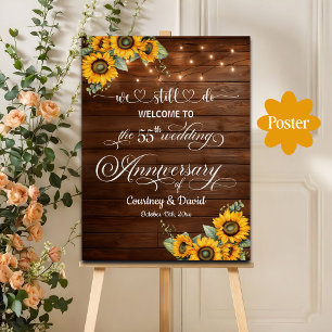 We Still Do 55th Wedding Anniversary String Lights Poster