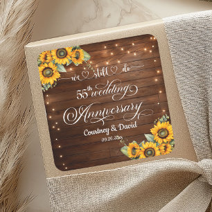 We Still Do 55th Wedding Anniversary String Lights Square Sticker