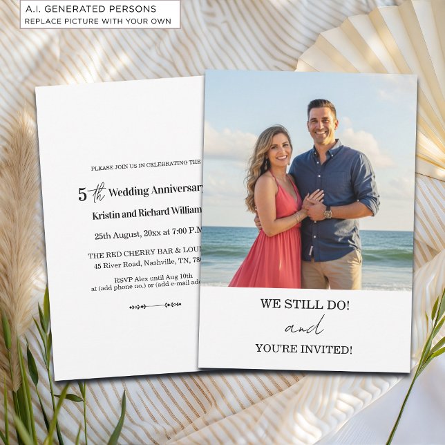We Still Do 5th Wedding Anniversary Photo Invitation (Creator Uploaded)