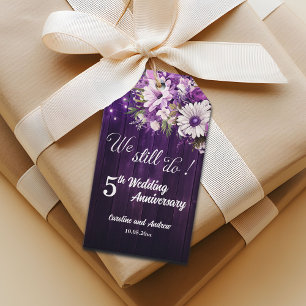 We Still Do 5th Wedding Anniversary String Lights Gift Tags