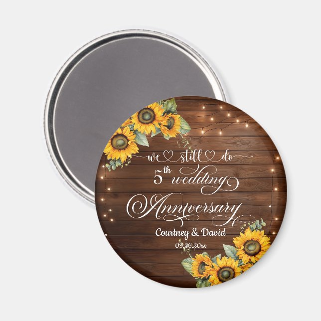We Still Do 5th Wedding Anniversary String Lights Magnet (Front/Back)