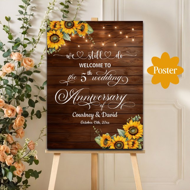 We Still Do 5th Wedding Anniversary String Lights Poster (Creator Uploaded)