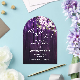 We Still Do 60th Wedding Anniversary String Lights Acrylic Invitations