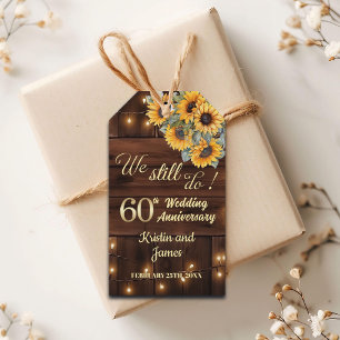 We Still Do 60th Wedding Anniversary String Lights Gift Tags