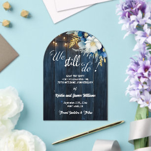 We Still Do 70th Wedding Anniversary String Lights Acrylic Invitations