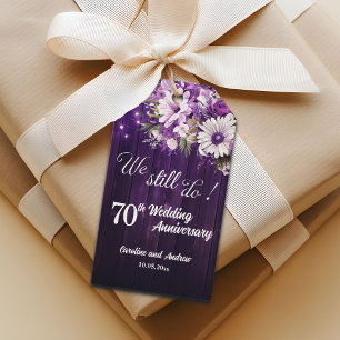 We Still Do 70th Wedding Anniversary String Lights Gift Tags