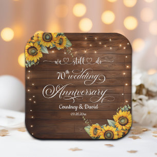 We Still Do 70th Wedding Anniversary String Lights Paper Plate