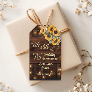 We Still Do 75th Wedding Anniversary String Lights Gift Tags