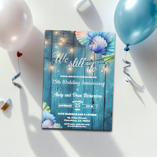 We Still Do 75th Wedding Anniversary String Lights Invitation