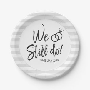 We Still Do   Anniversary Party Script Lettering Paper Plate