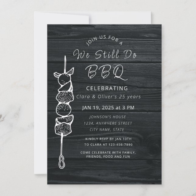We Still Do BBQ backyard party wedding anniversary Invitation (Front)