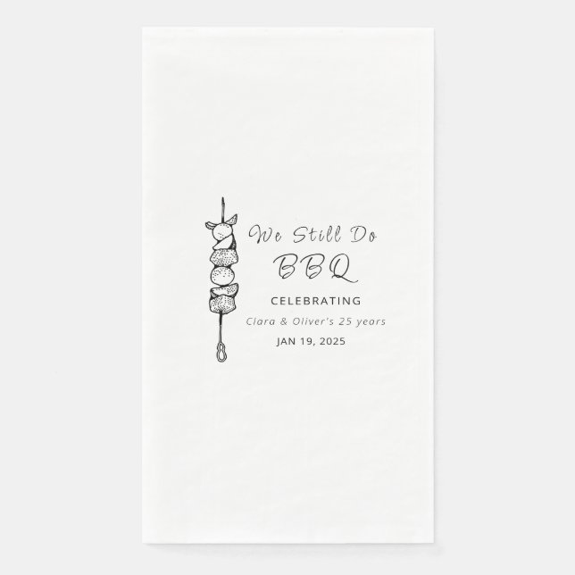 We Still Do BBQ backyard party wedding anniversary Napkin (Front)