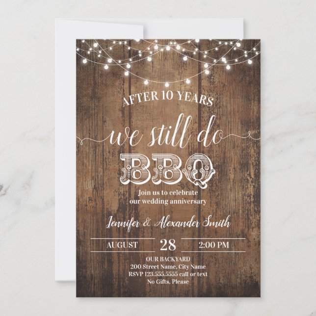 We Still Do BBQ Wedding Anniversary Invitation (Front)