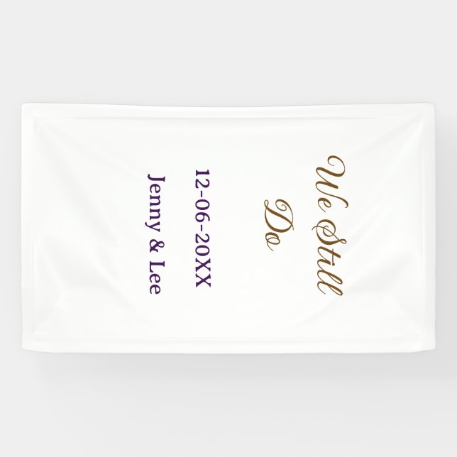 We still do brown pink name date year boho retro s banner (Horizontal)