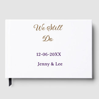 We still do brown pink name date year boho retro s guest book