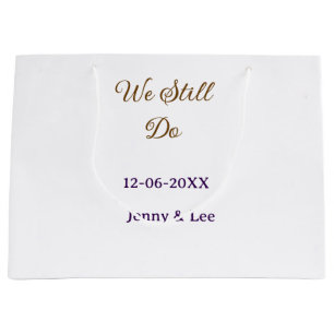 We still do brown pink name date year boho retro s large gift bag