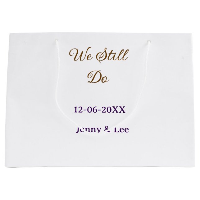 We still do brown pink name date year boho retro s large gift bag (Front)