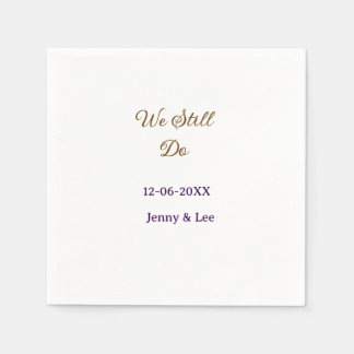 We still do brown pink name date year boho retro s napkin