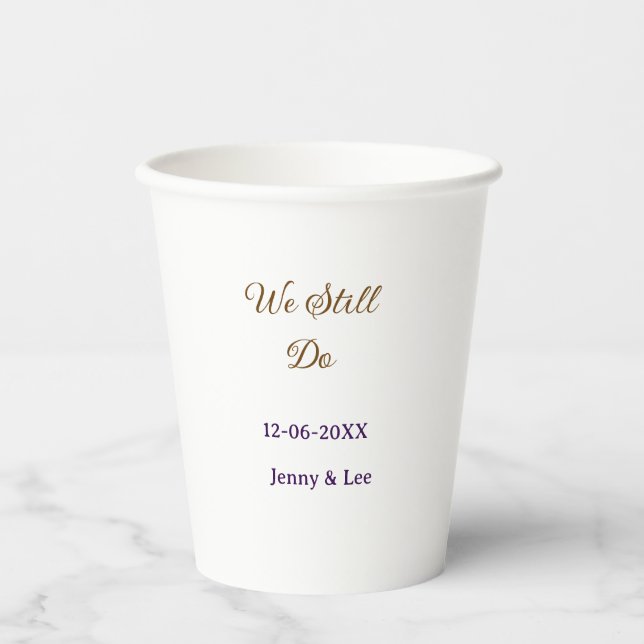 We still do brown pink name date year boho retro s paper cups (Front)