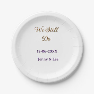 We still do brown pink name date year boho retro s paper plate