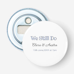 We still do couple name date blue pastel grey retr bottle opener